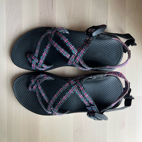 Hot Pink & Teal Chaco Sandals | Size 7 - Picture 2 of 7